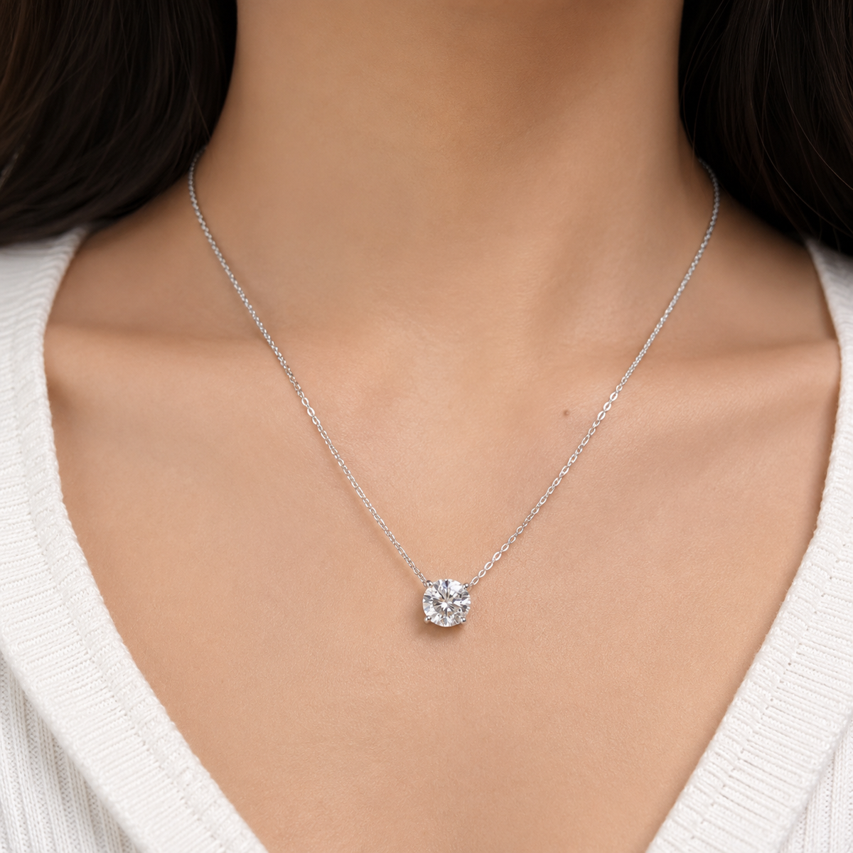 Silver Diamond Pendant