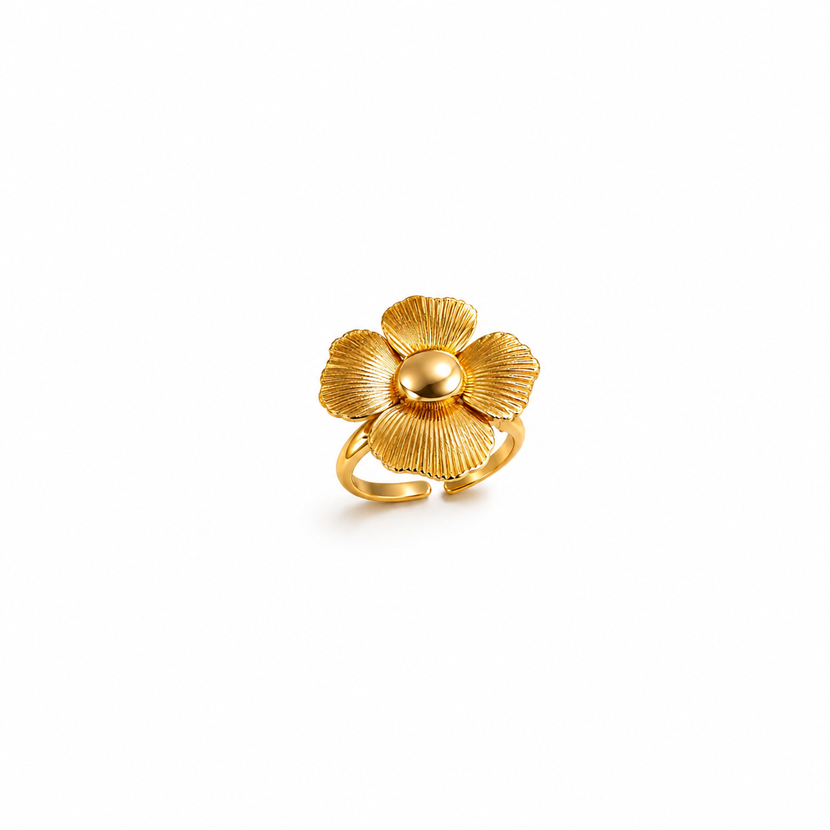 Floral Textured Petal Ring