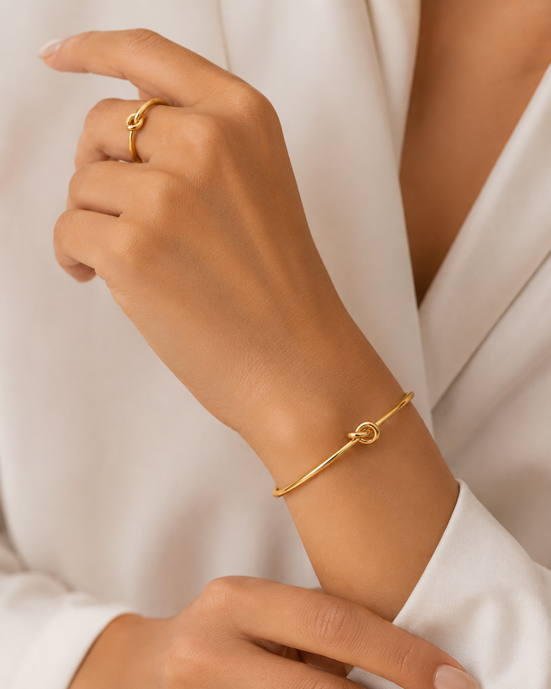 Knot Bangle and Ring Combo