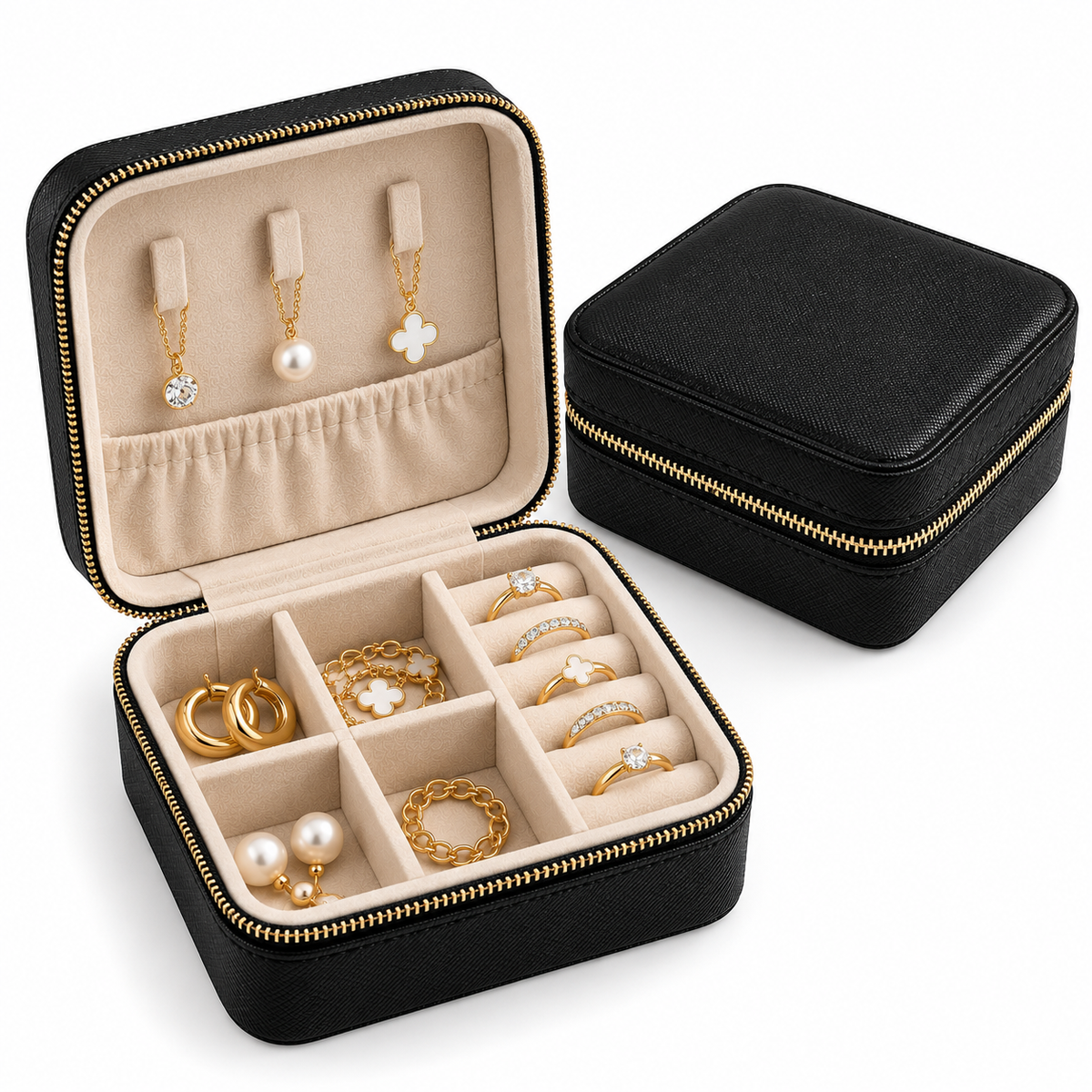 Black Mini Jewelry Organizer (Get a FREE Ring)