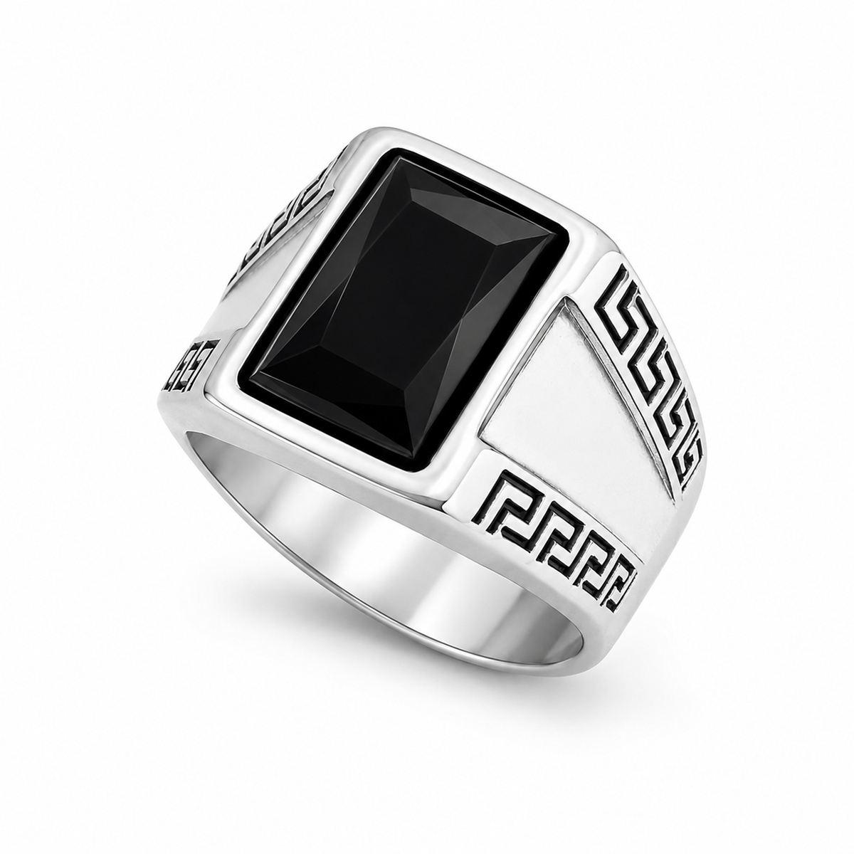 Bold Signet Silver Ring for Men