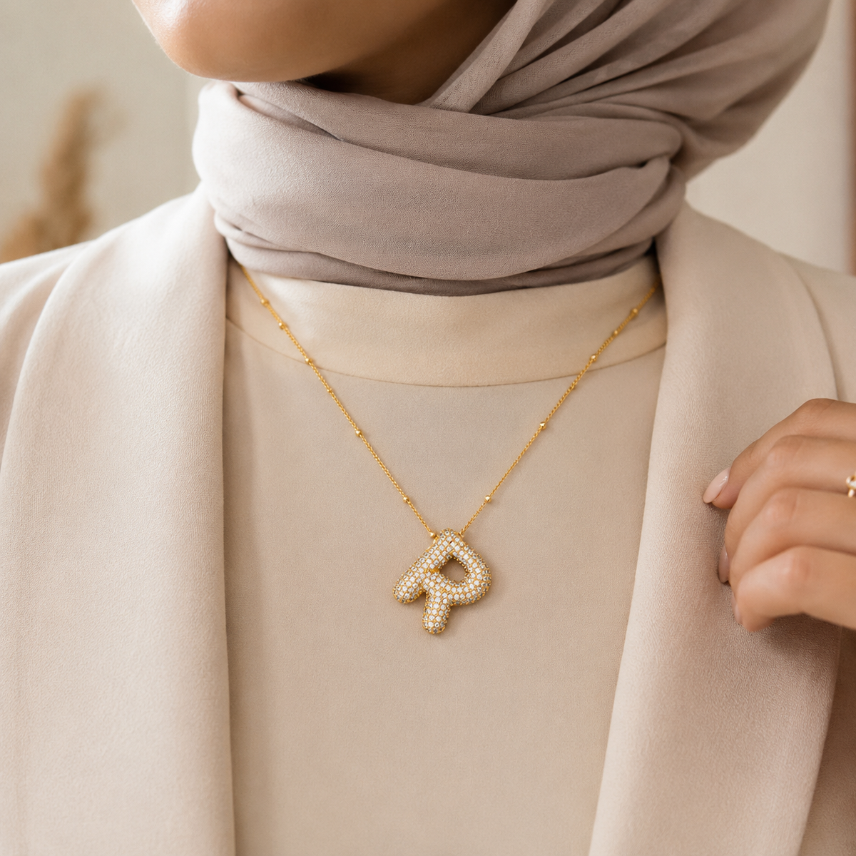 R Bubble Necklace