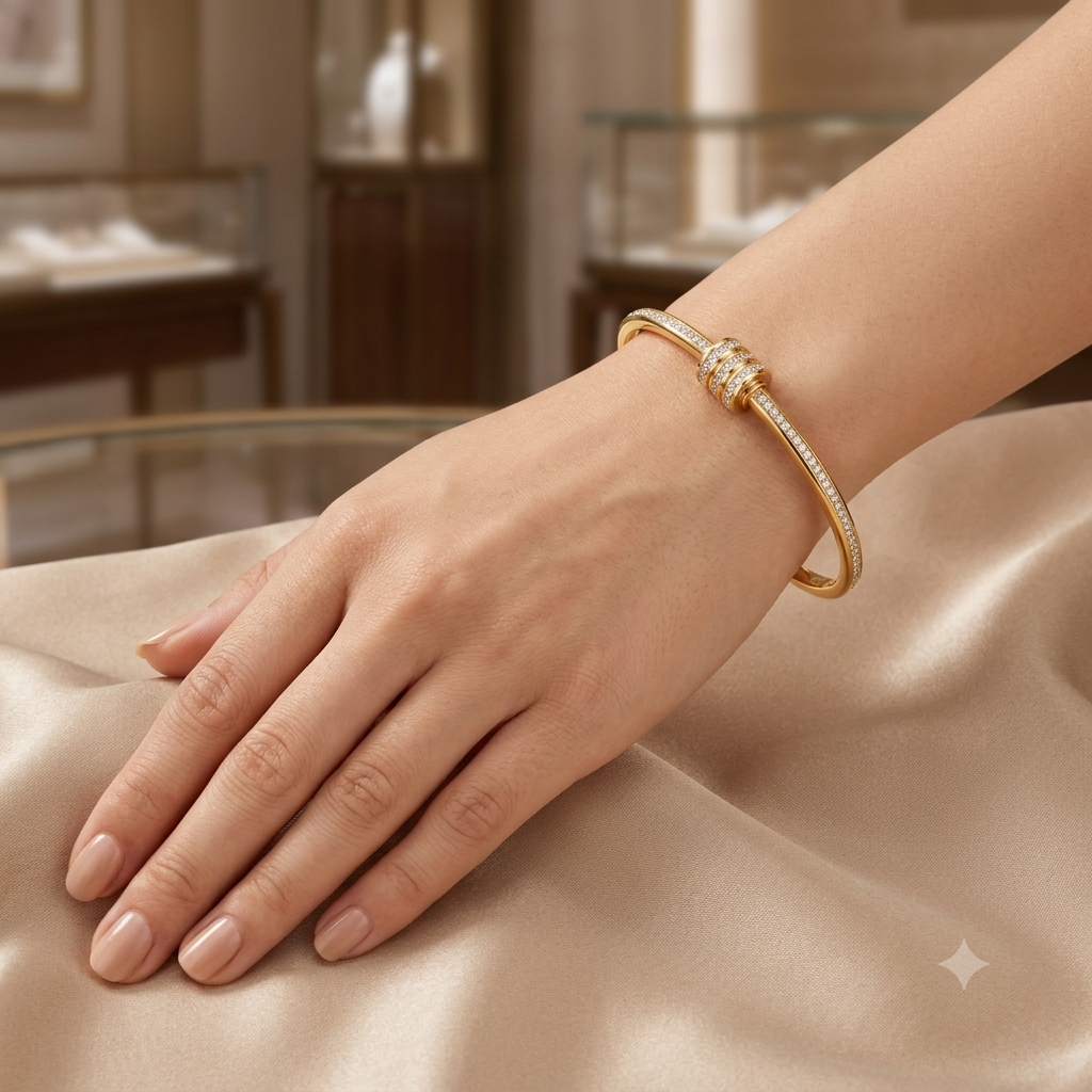 Gold Diamond Bangle