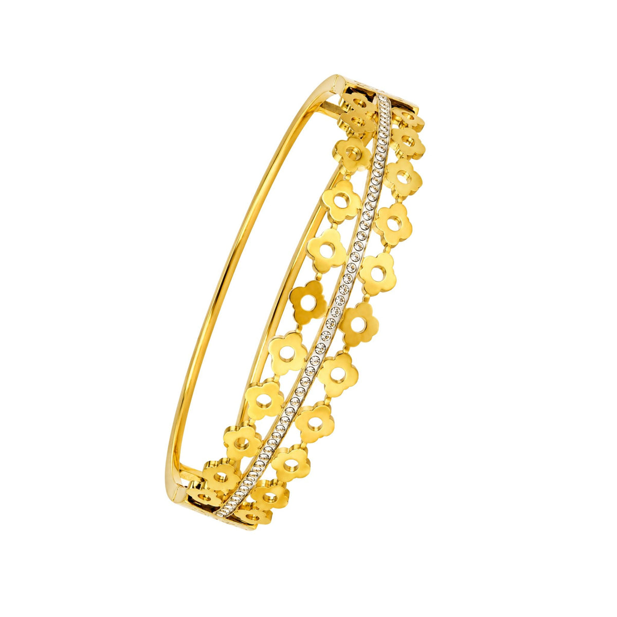 Gold-tone floral bracelet
