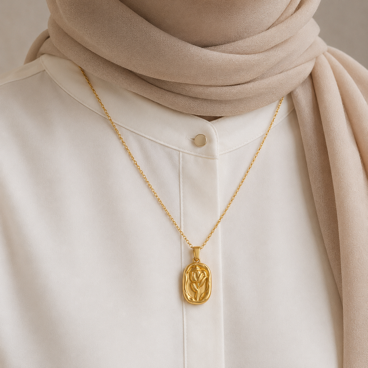 Golden Floral Pendant