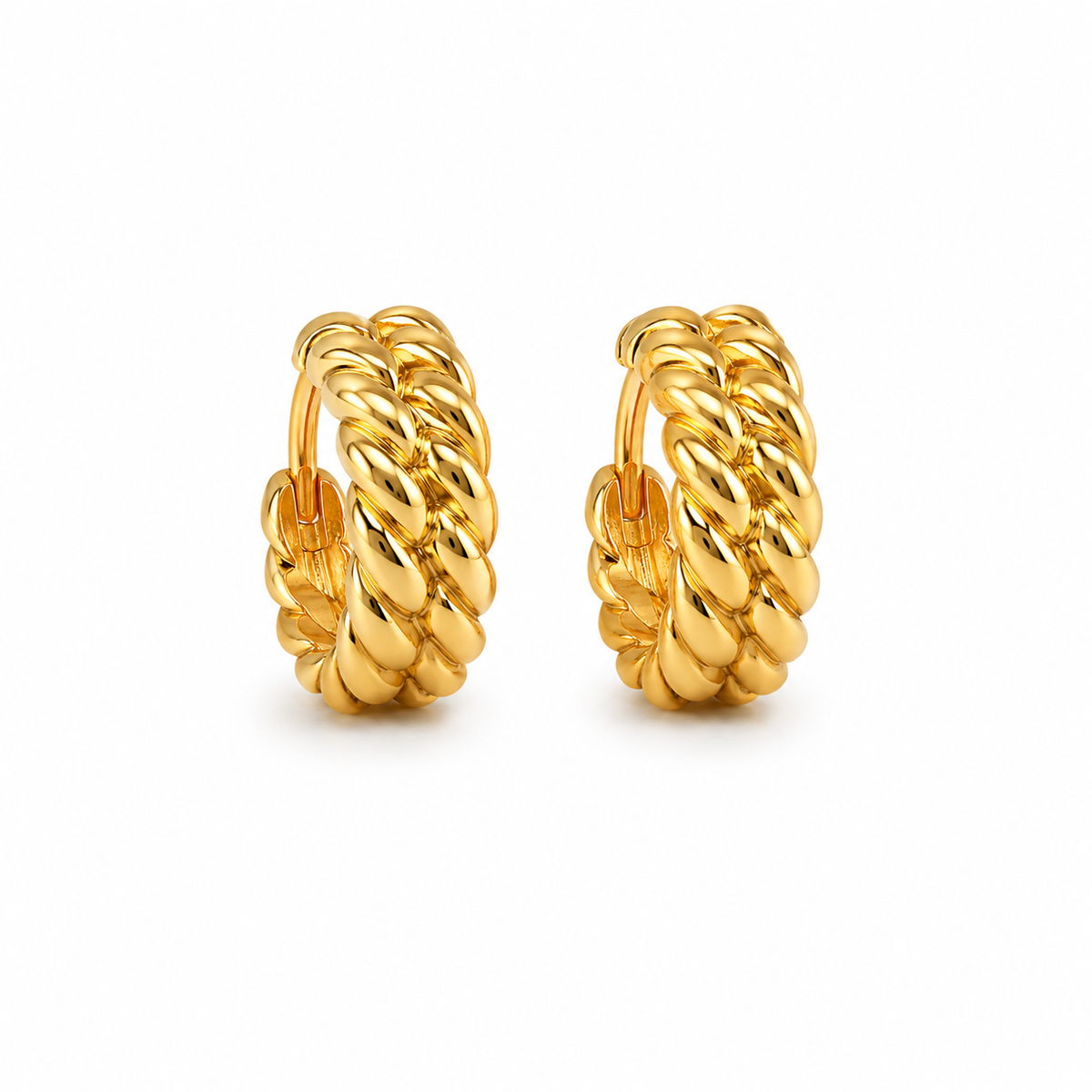 Gold Braided Hoops