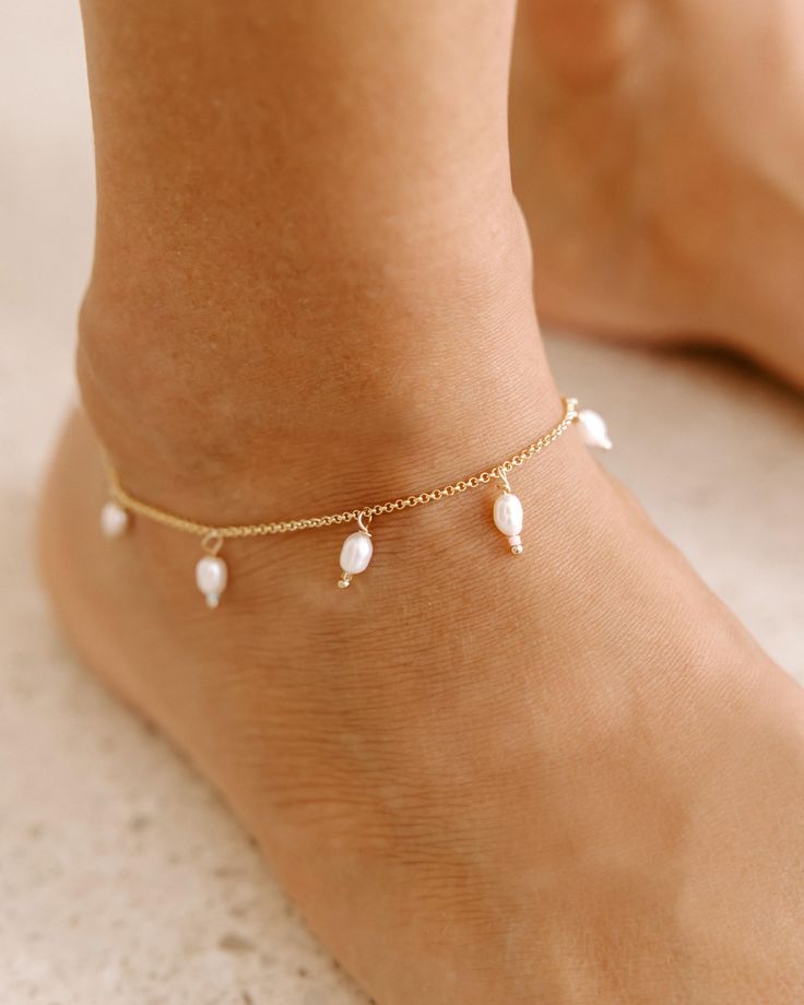 White Stone Anklet