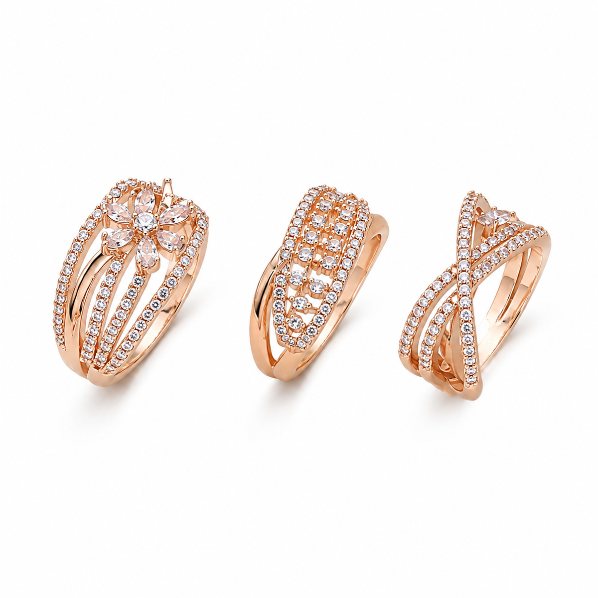 The Luxe Trio - Zircoon Gold Plated (3PCs)