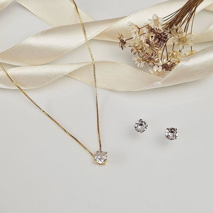 Mini Stone Pendant & Studs