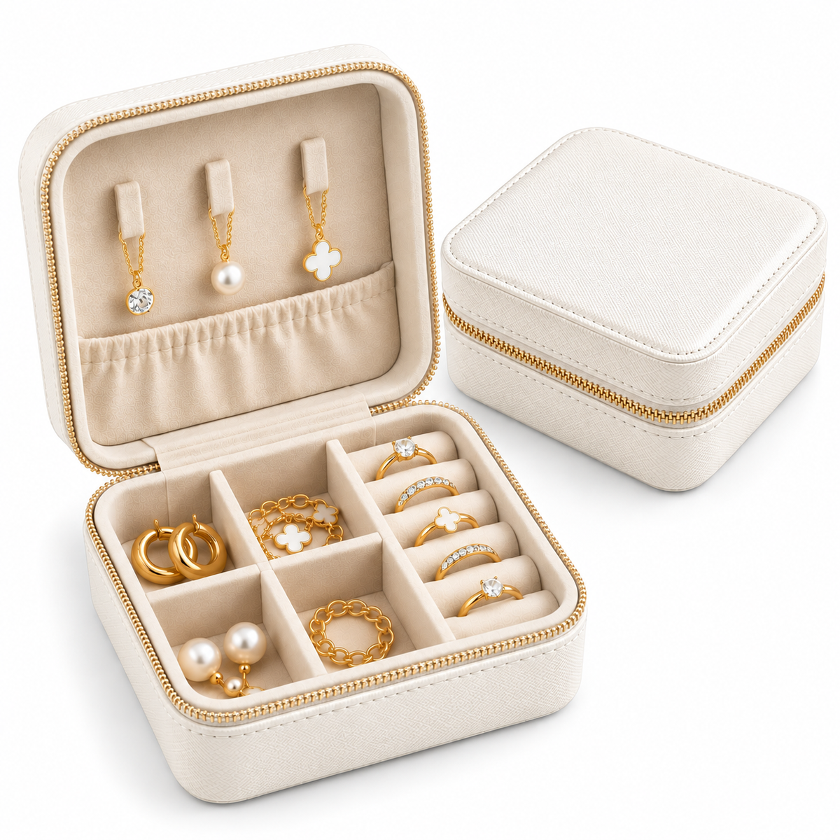 White Mini Jewelry Organizer (Get a FREE Ring)