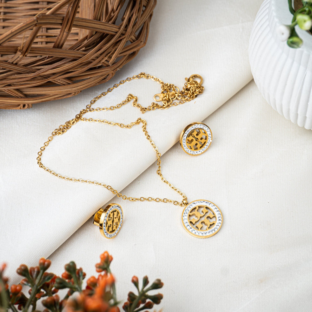 Elara Pendant and Studs