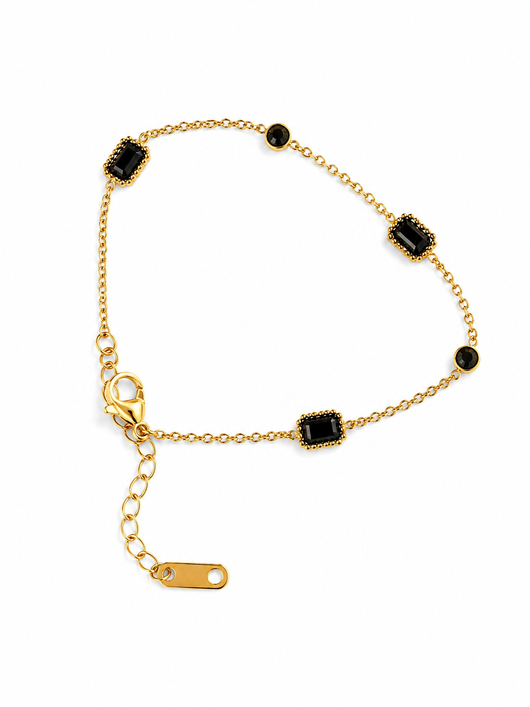 Black stone minimal bracelet