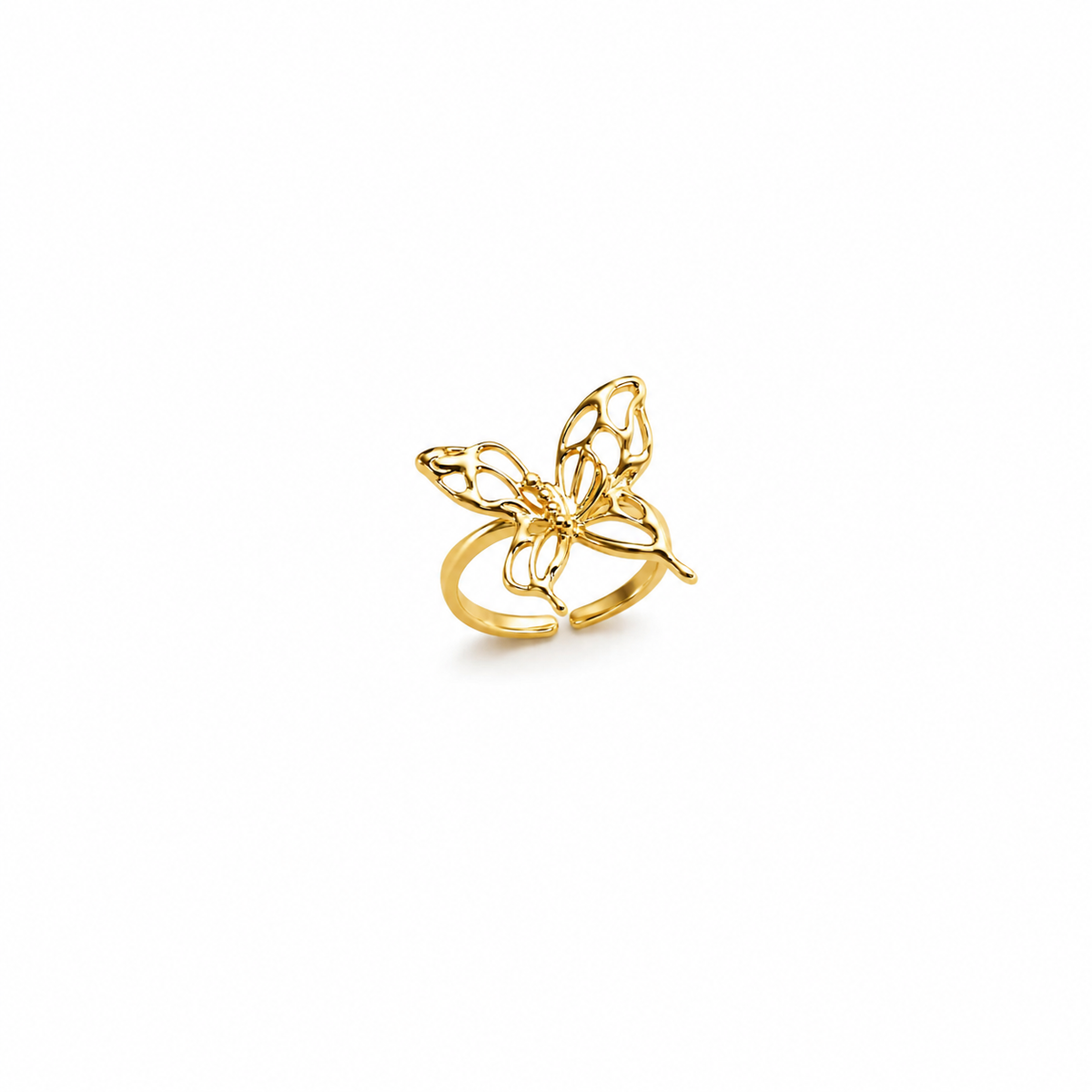Golden butterfly ring