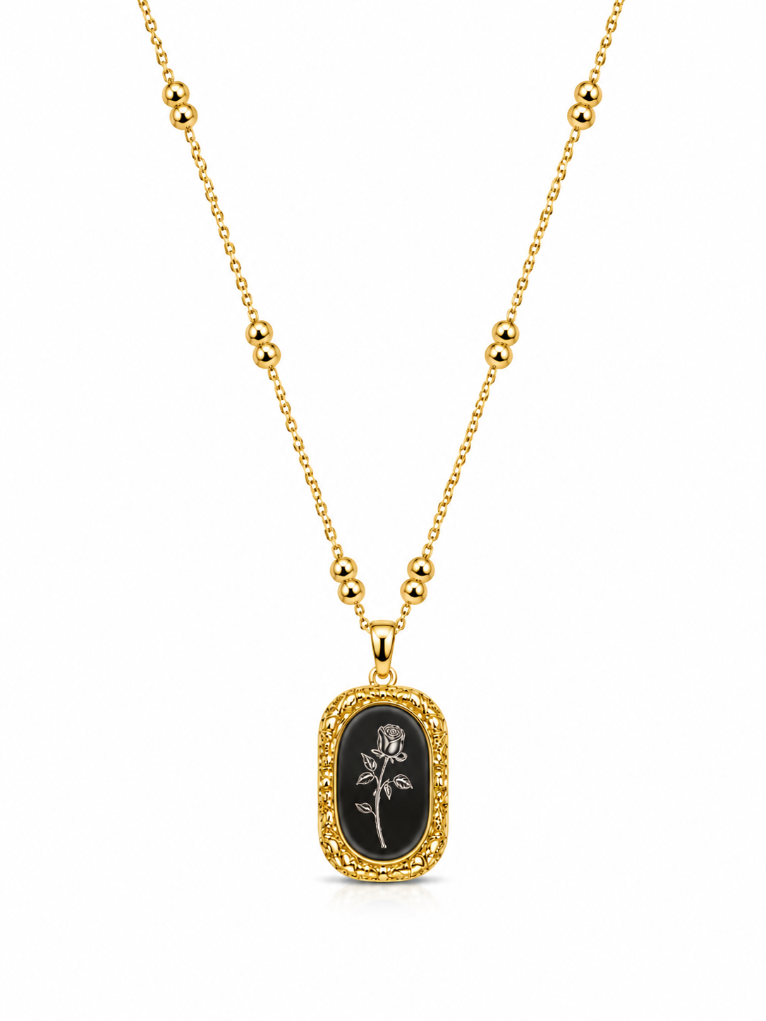 Delicate Gold Onyx Pendant