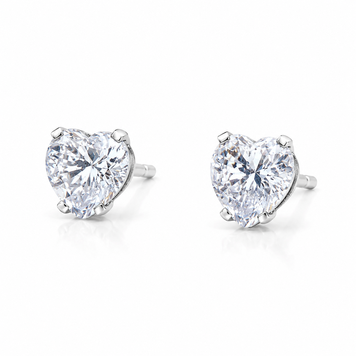 Diamond Heart Studs