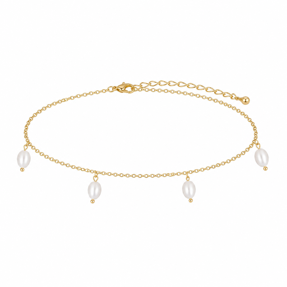 White Stone Anklet