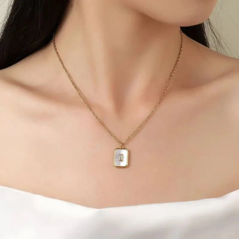 White Square Locket